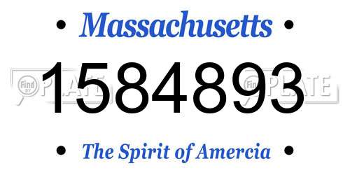 1584893 Massachusetts License Plate