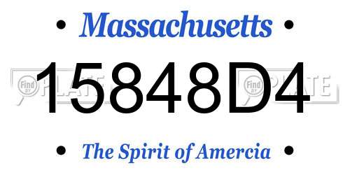 15848D4 Massachusetts License Plate