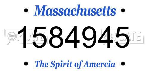 1584945 Massachusetts License Plate