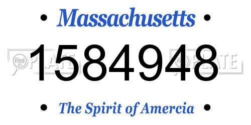1584948 Massachusetts License Plate