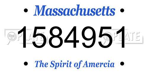 1584951 Massachusetts License Plate