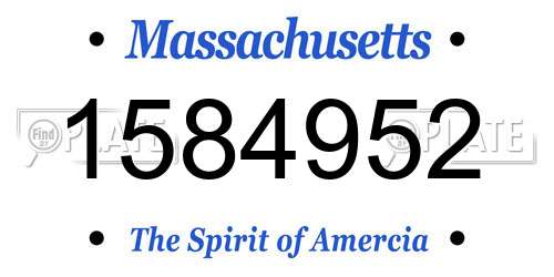 1584952 Massachusetts License Plate