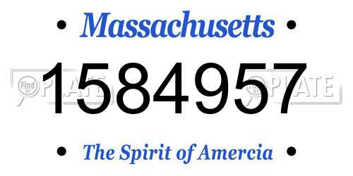 1584957 Massachusetts License Plate