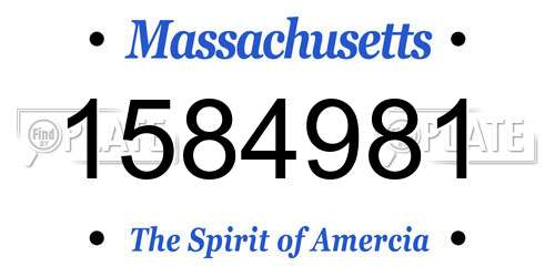 1584981 Massachusetts License Plate