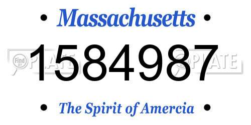 1584987 Massachusetts License Plate