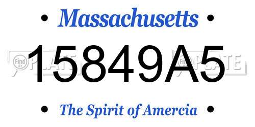 15849A5 Massachusetts License Plate