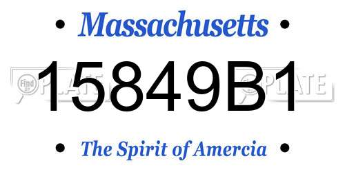 15849B1 Massachusetts License Plate