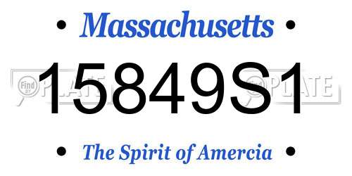 15849S1 Massachusetts License Plate