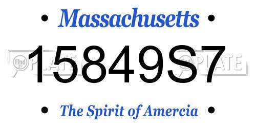15849S7 Massachusetts License Plate