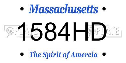 1584HD Massachusetts License Plate