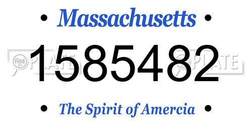 1585482 Massachusetts License Plate