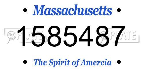 1585487 Massachusetts License Plate