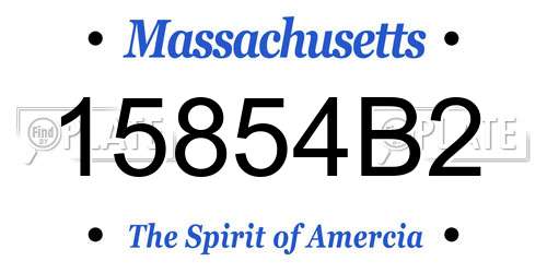 15854B2 Massachusetts License Plate