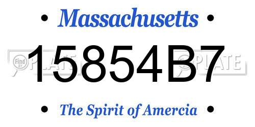 15854B7 Massachusetts License Plate