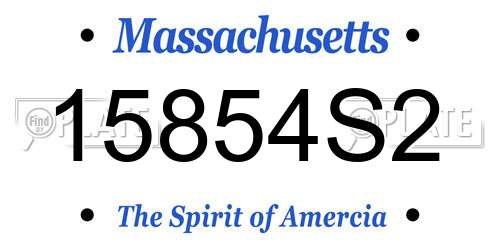 15854S2 Massachusetts License Plate