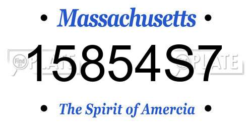 15854S7 Massachusetts License Plate