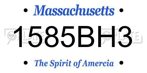 1585BH3 Massachusetts License Plate