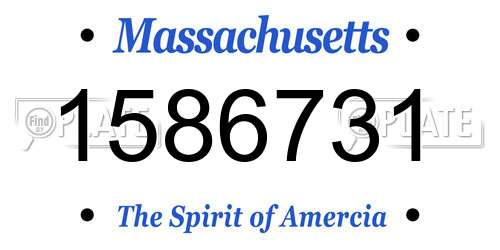 1586731 Massachusetts License Plate