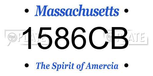 1586CB Massachusetts License Plate