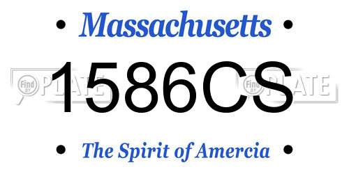 1586CS Massachusetts License Plate
