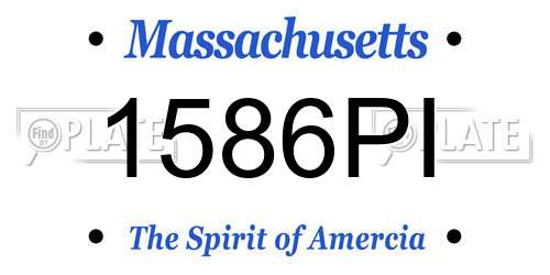 1586PI Massachusetts License Plate