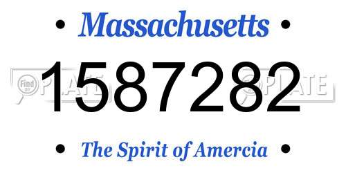 1587282 Massachusetts License Plate