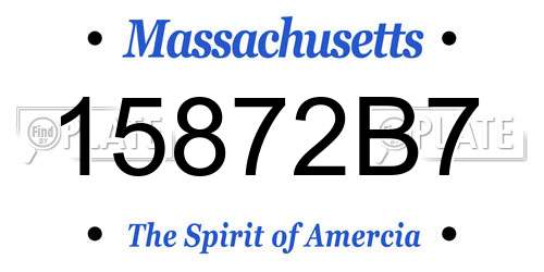 15872B7 Massachusetts License Plate