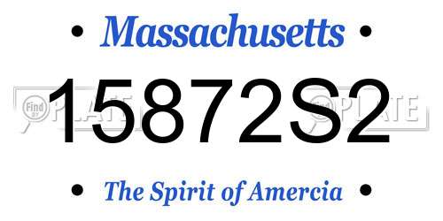 15872S2 Massachusetts License Plate