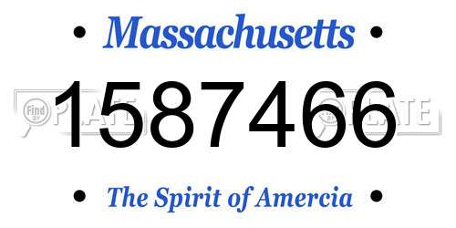 1587466 Massachusetts License Plate