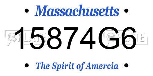15874G6 Massachusetts License Plate