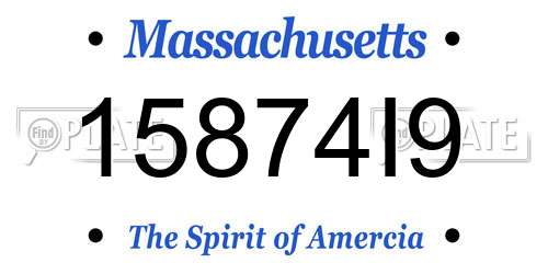 15874I9 Massachusetts License Plate