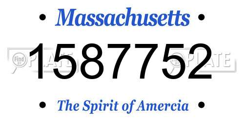 1587752 Massachusetts License Plate