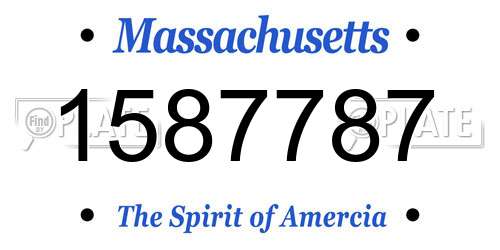 1587787 Massachusetts License Plate