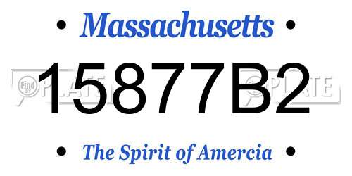15877B2 Massachusetts License Plate