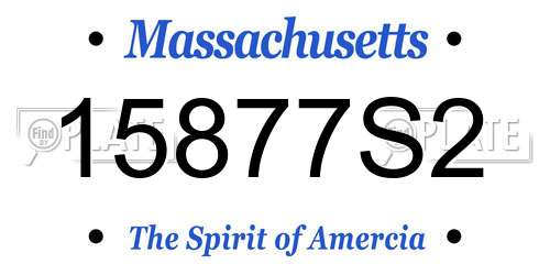 15877S2 Massachusetts License Plate