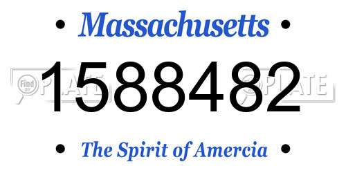 1588482 Massachusetts License Plate