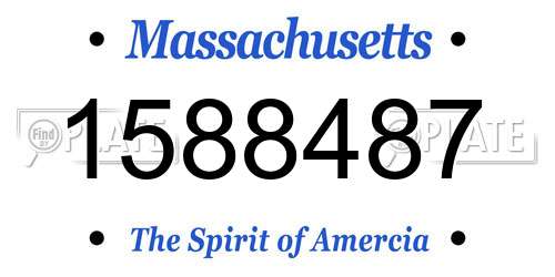 1588487 Massachusetts License Plate