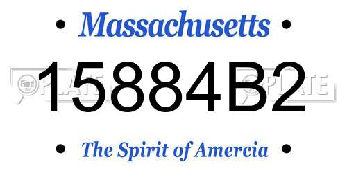 15884B2 Massachusetts License Plate