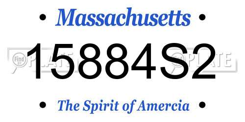 15884S2 Massachusetts License Plate