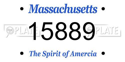 15889 Massachusetts License Plate
