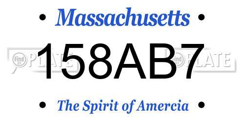 158AB7 Massachusetts License Plate
