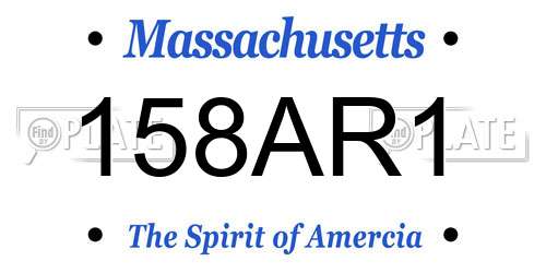 158AR1 Massachusetts License Plate