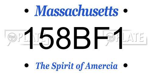 158BF1 Massachusetts License Plate