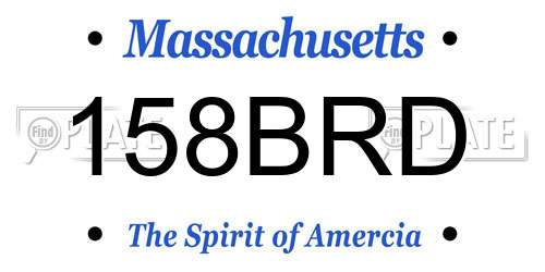 158BRD Massachusetts License Plate