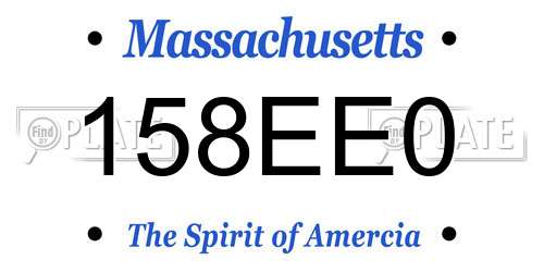 158EE0 Massachusetts License Plate