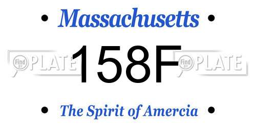 158F Massachusetts License Plate