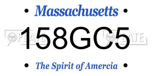 158GC5 Massachusetts License Plate