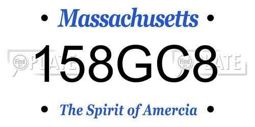 158GC8 Massachusetts License Plate