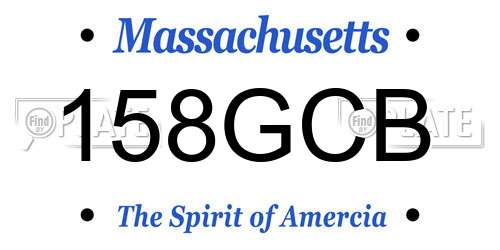 158GCB Massachusetts License Plate