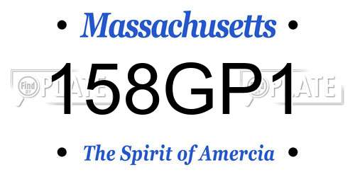 158GP1 Massachusetts License Plate